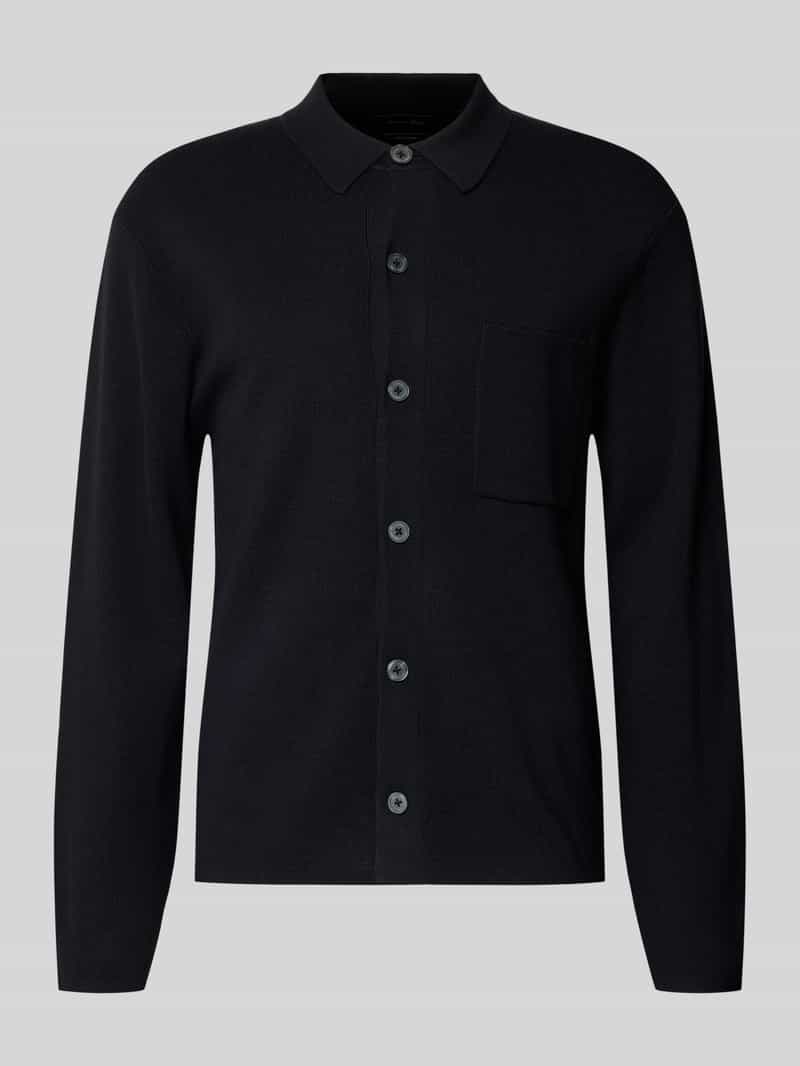 Christian Berg Men Cardigan van wolmix met borstzak