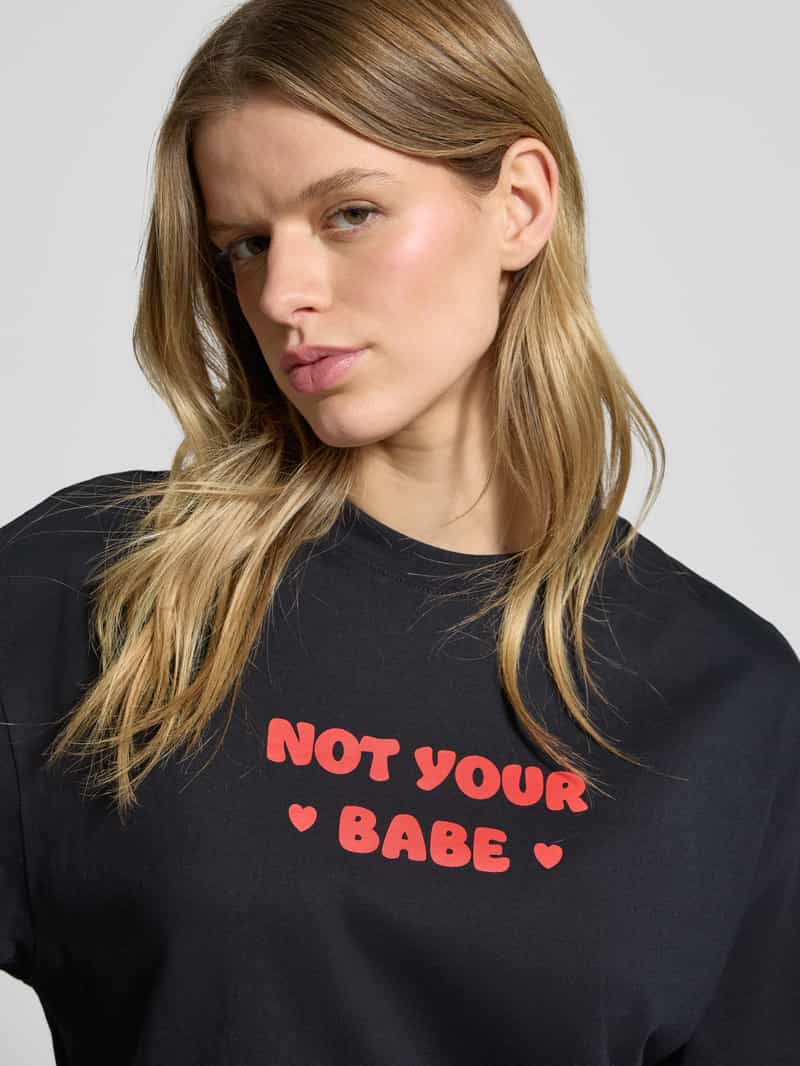 Review Oversized T-shirt met statementprint