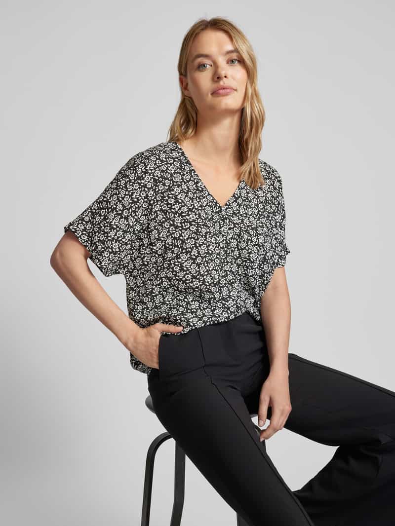 Vero Moda Loose fit blouseshirt van viscose met V-hals model 'EASY'