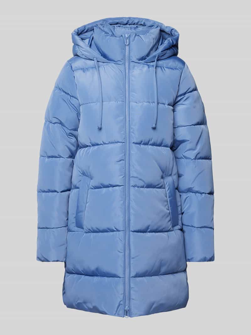 Tom Tailor Comfort fit gewatteerde lange jas met capuchon en opstaande kraag