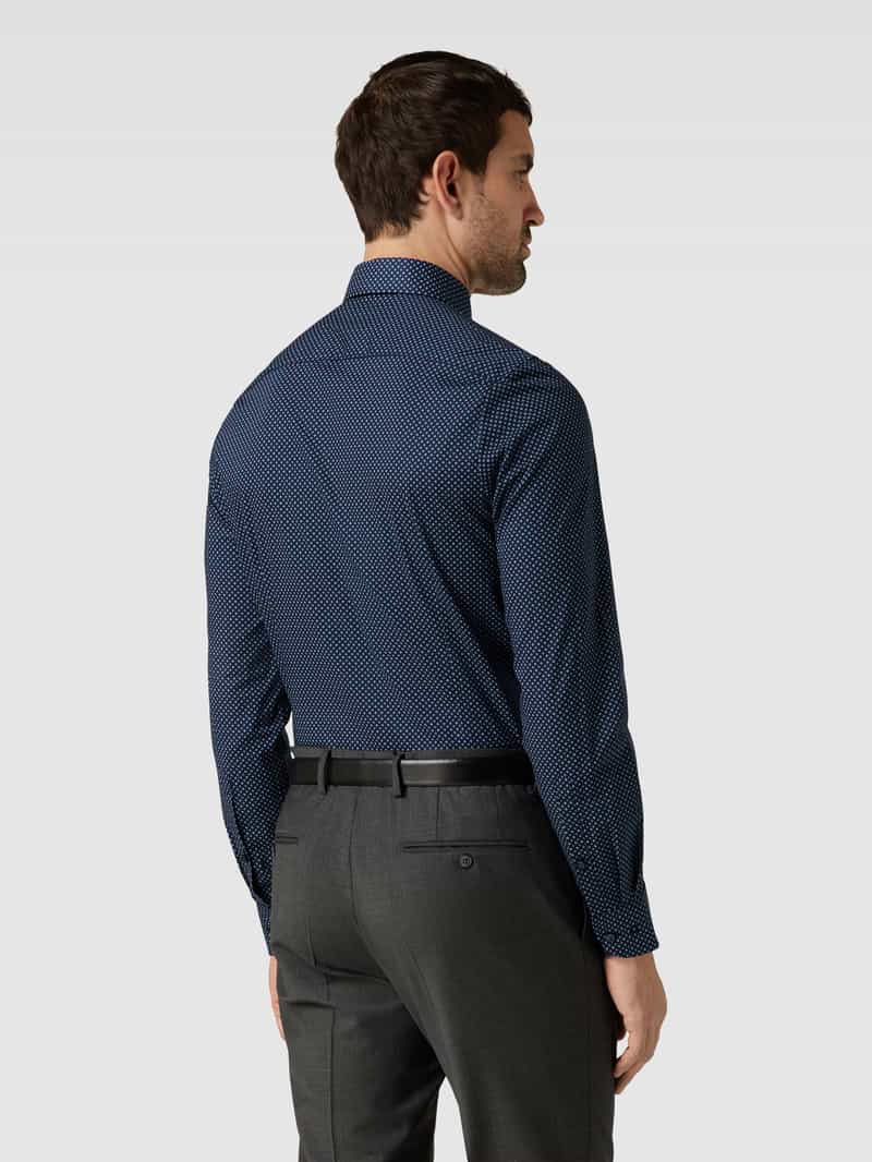 Body fit zakelijk overhemd met all-over motief, model 'Modern' OLYMP Level Five