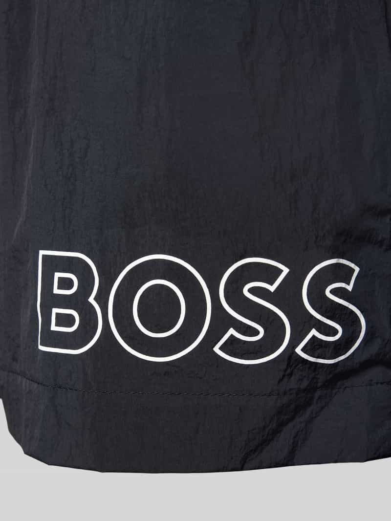 Boss Relaxed fit zwembroek met labelprint model 'Mooneye'