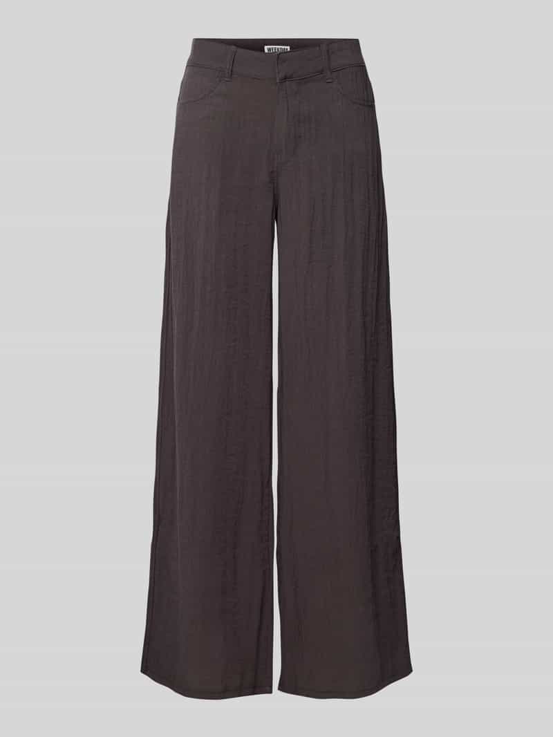 Weekday Wide leg stoffen broek in kreuklook model 'Sander'