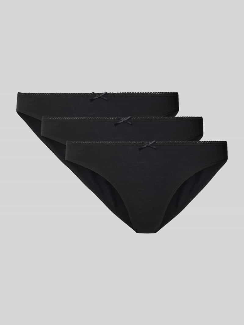 Slip met strikapplicatie in set van 3