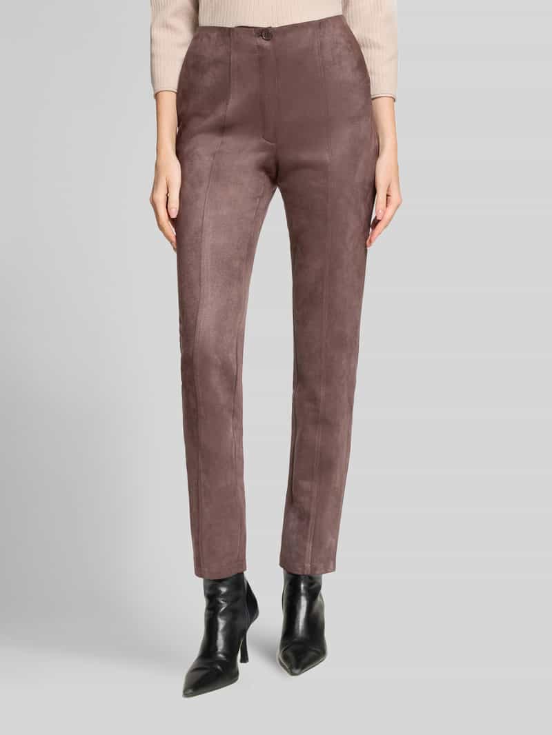 Betty Barclay Broek van imitatieleer met logodetail
