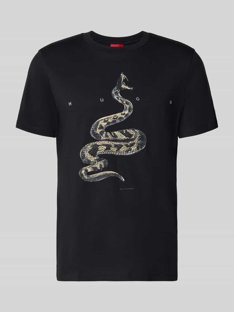 HUGO Regular Fit T-Shirt aus reiner Baumwolle Modell 'DISCORB' in Black, Größe M 2028173M