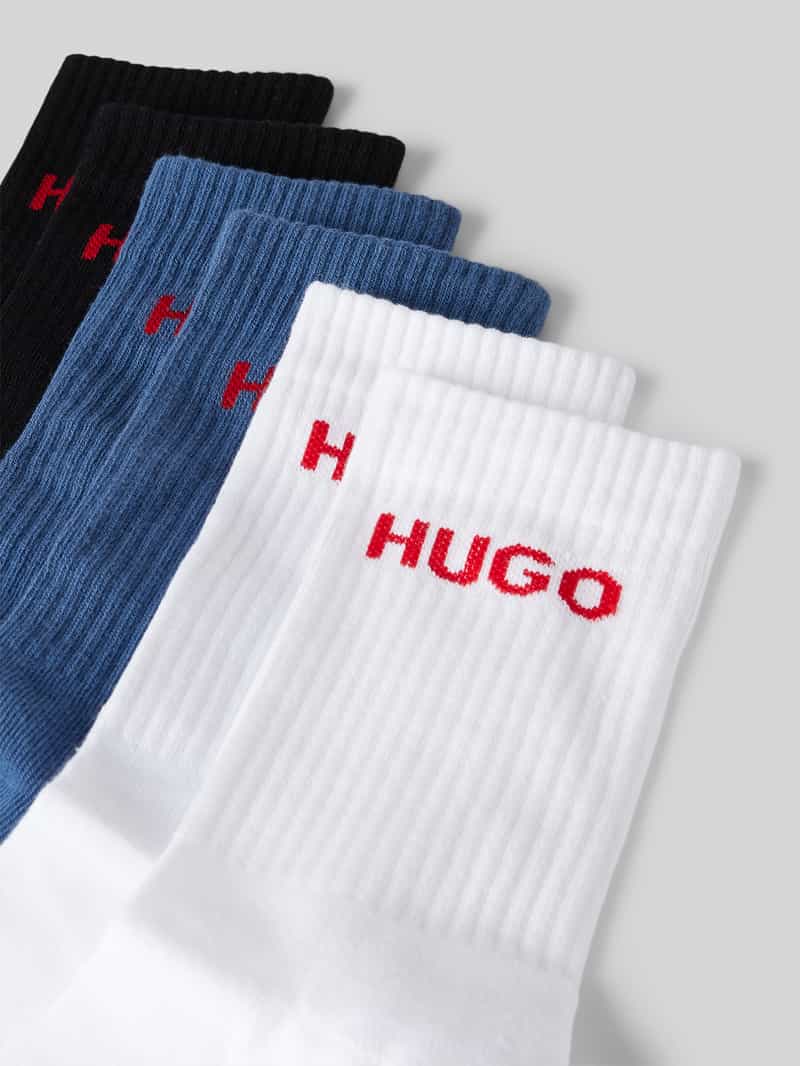 HUGO Sokken met labelprint in een set van 6 paar model 'RIB LOGO'