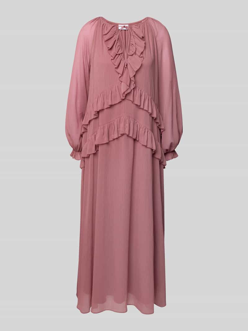 Jake*s Collection Midi-jurk van chiffon met volants