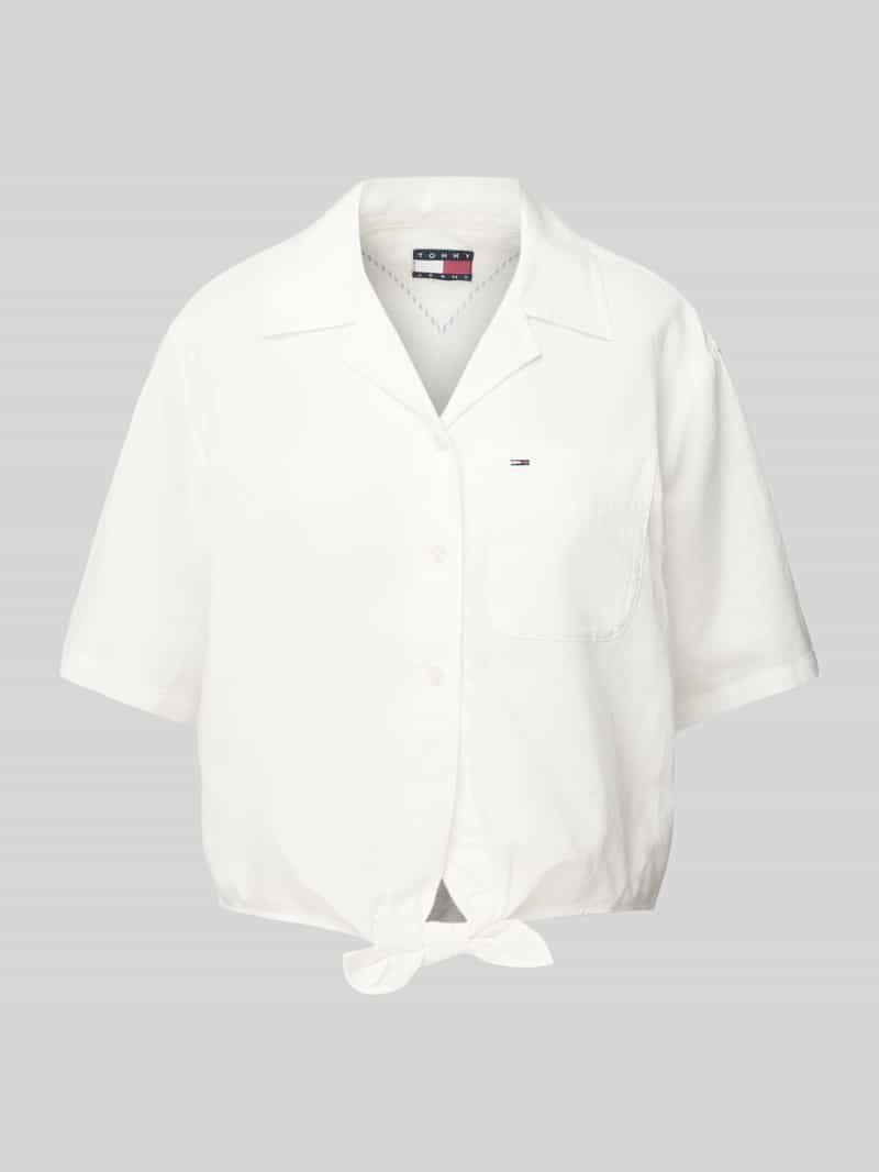 Tommy Jeans Relaxed fit overhemdblouse van een mix van katoen en linnen