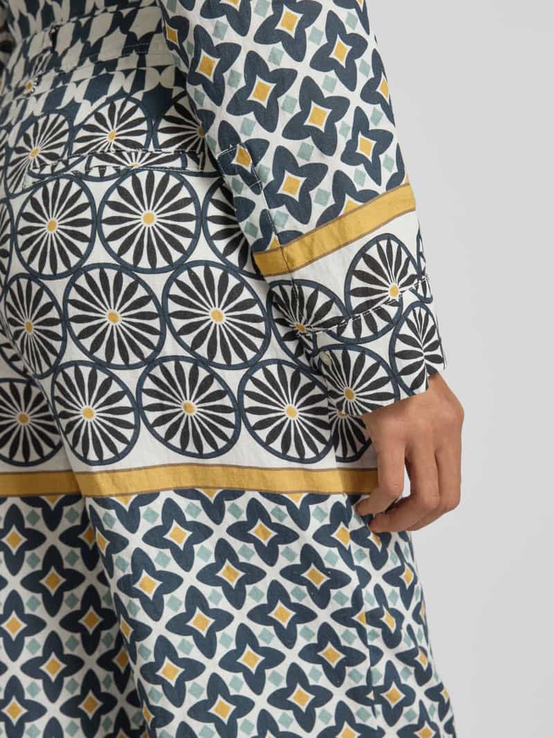 Marc O'Polo Loose fit linnen broek met all-over motief