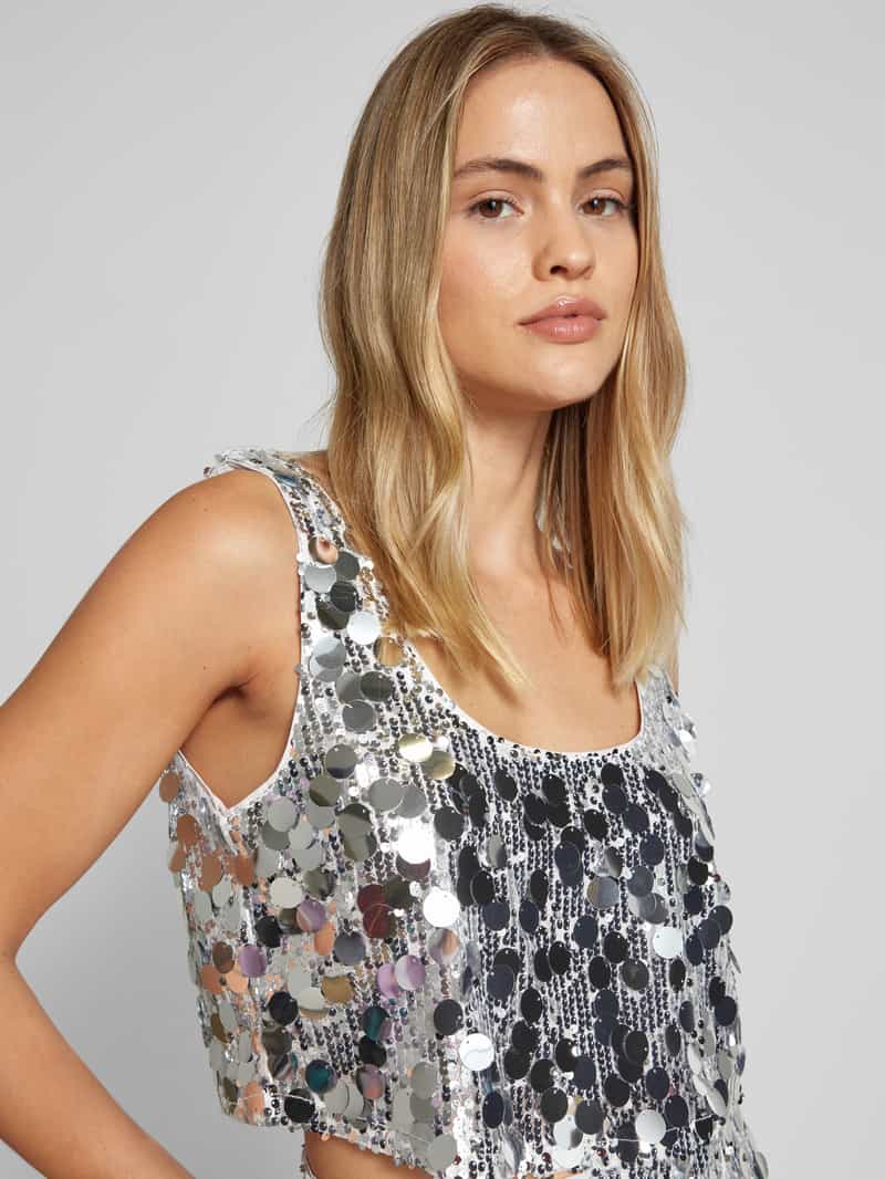 Gestuz Korte top met pailletten model 'Glitta'