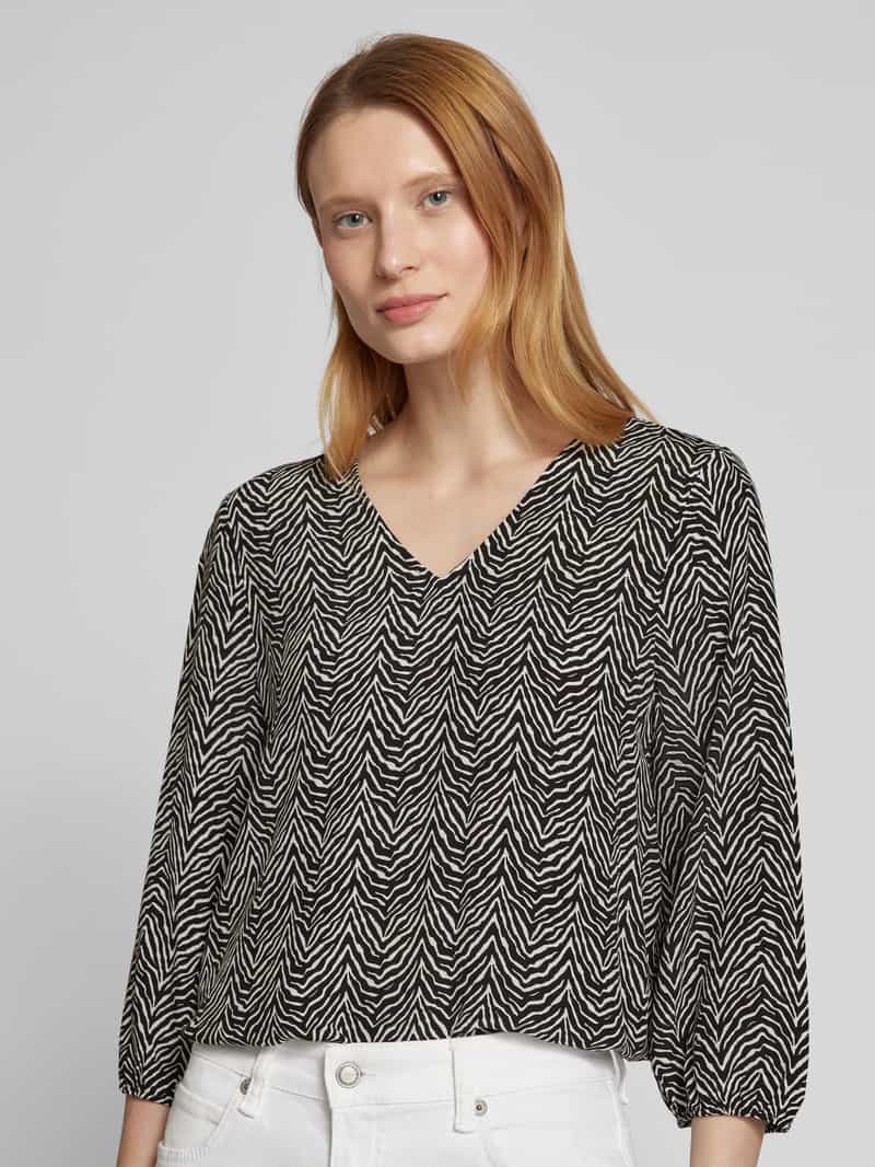 comma Regular fit blouse met 3 4-mouwen