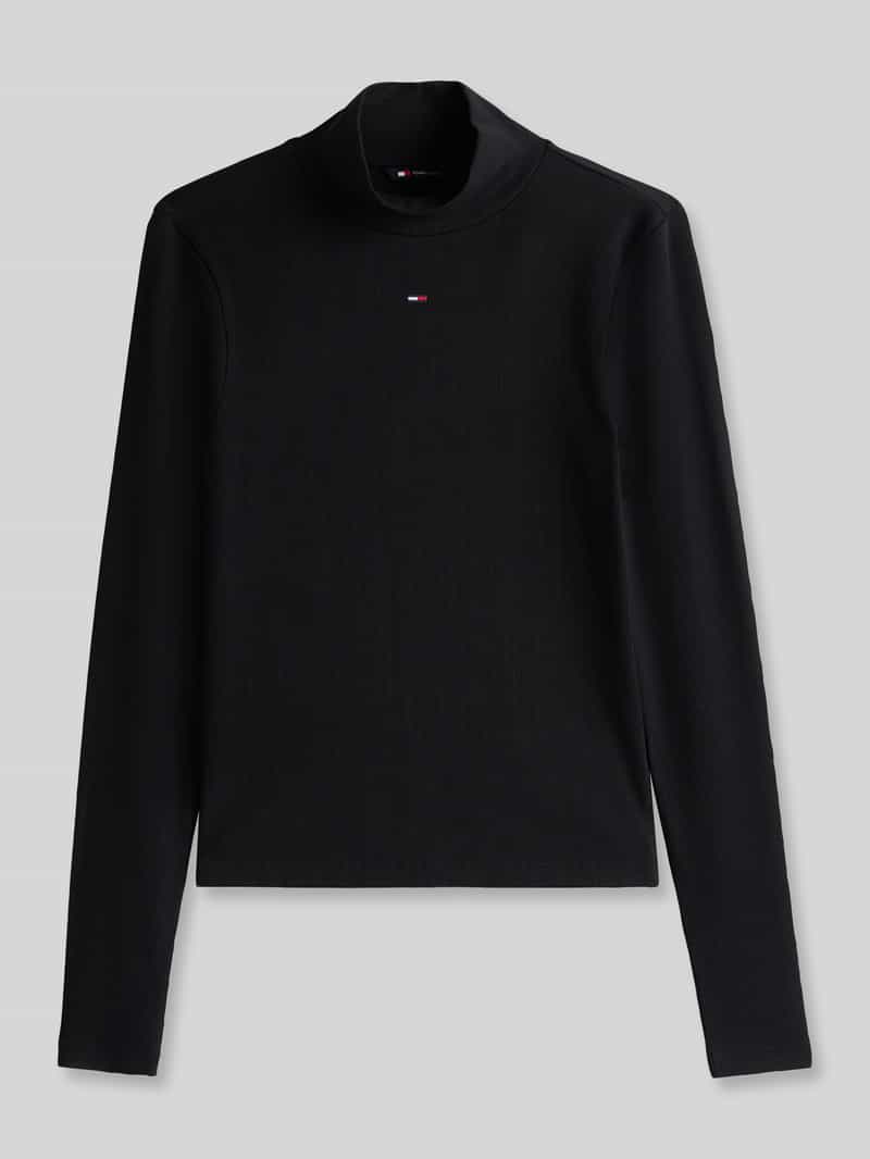 Slim fit shirt met lange mouwen met mockneck