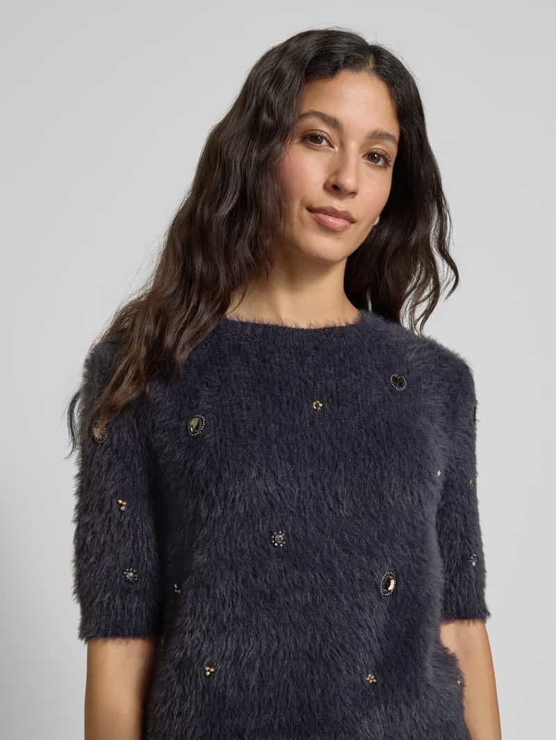 LUISA CERANO Regular fit gebreide pullover met sierapplicaties
