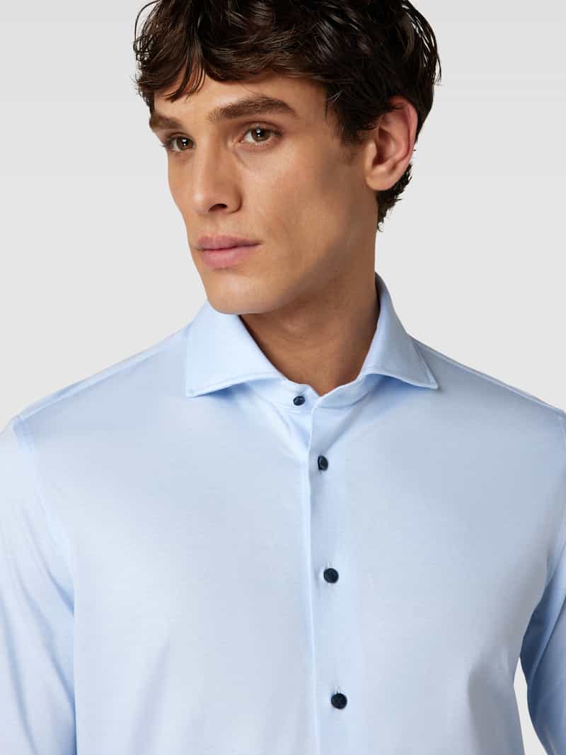 Profuomo Slim fit zakelijk overhemd met haaikraag
