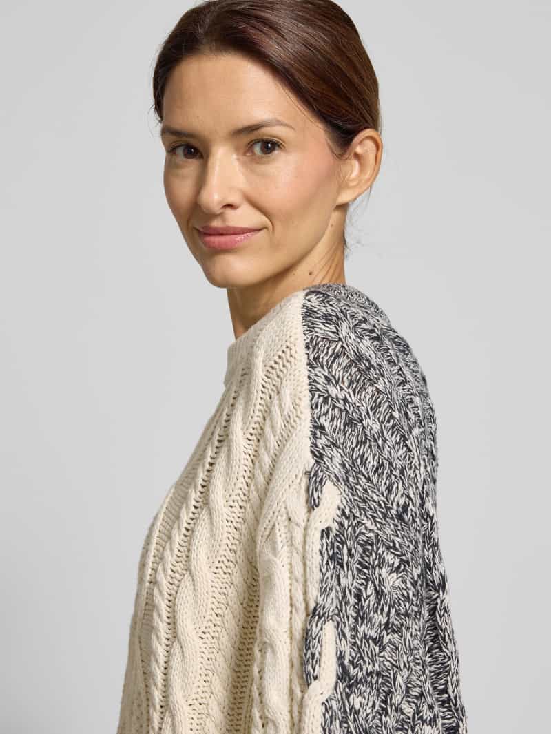 Jake*s Casual Oversized pullover van puur katoen in gebreide look