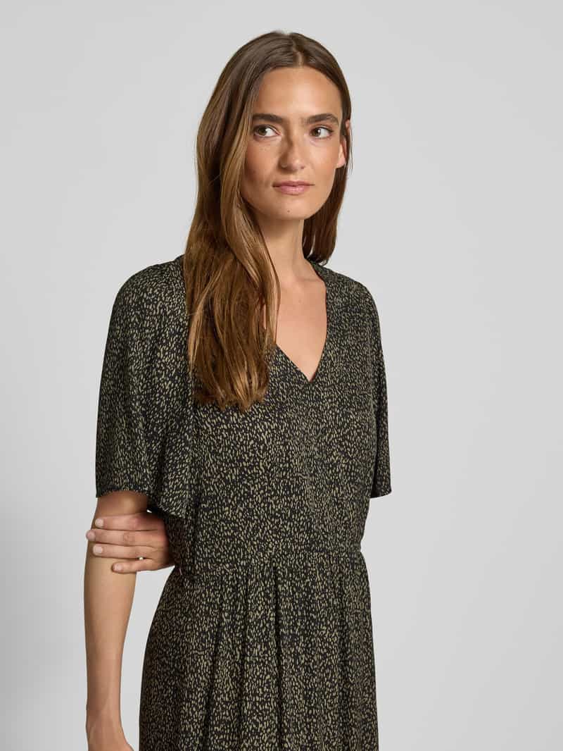 Marc O'Polo Uitlopende midi-jurk van soepel viscose-twill