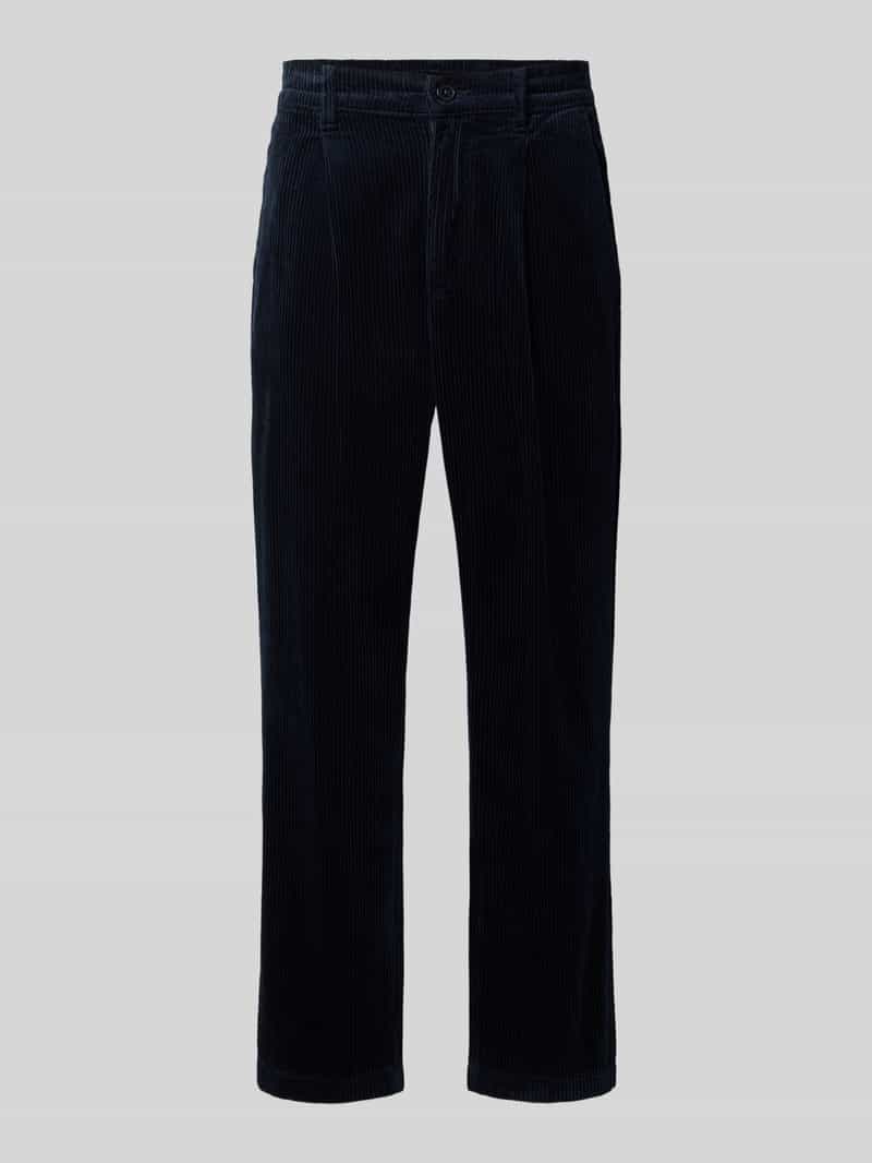 Lindbergh Corduroy broek met bandplooien en steekzakken