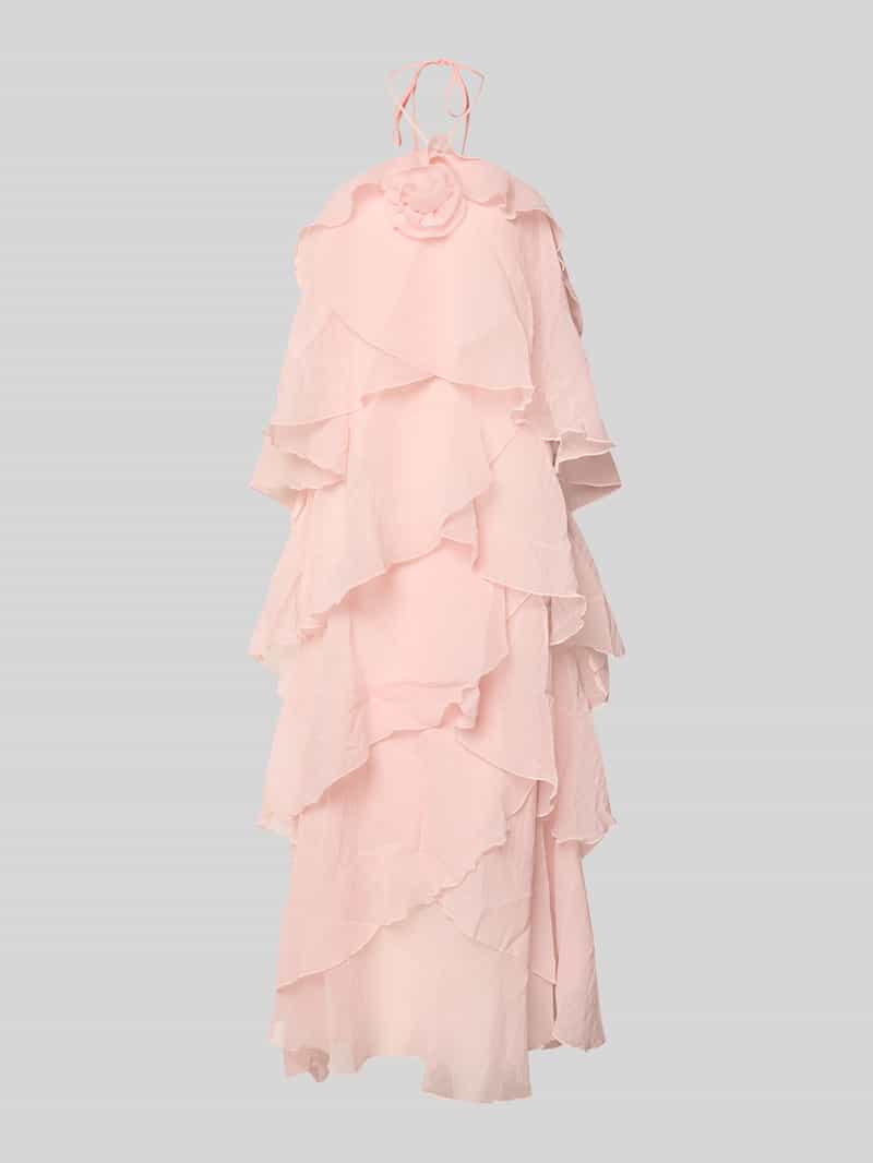 maxi-jurk met 3d-ruchedetail model 'DELILAH'