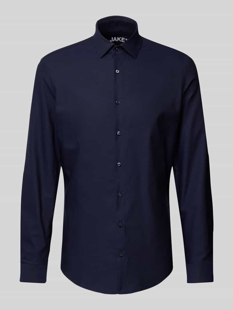 Jake*s Slim fit zakelijk overhemd met kentkraag