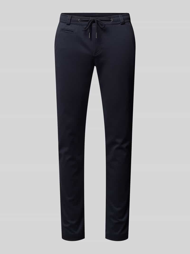 Bugatti Slim fit stoffen broek met paspelzak