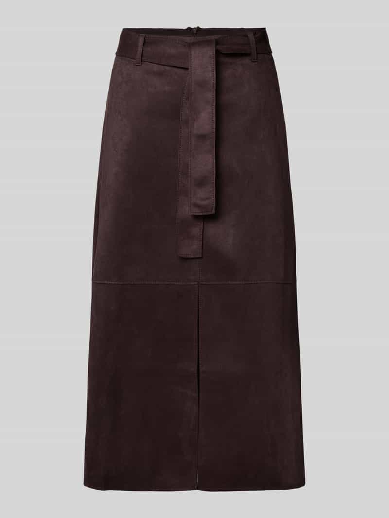 Zero Midirok in leerlook met strikceintuur