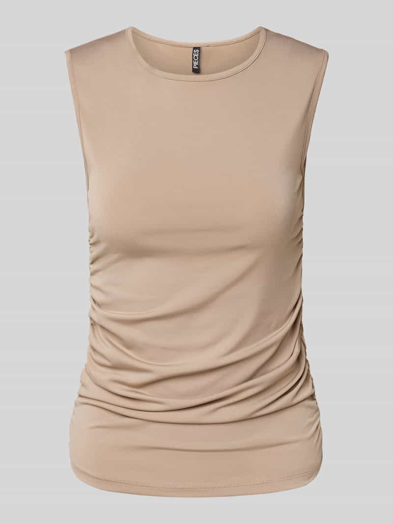 Pieces Slim fit top met plooien opzij model 'MADISON'