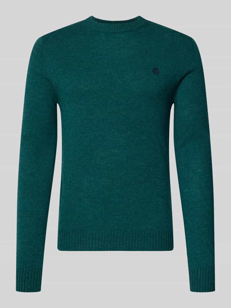 MCNEAL Slim fit gebreide pullover van pure wol met labelstitching