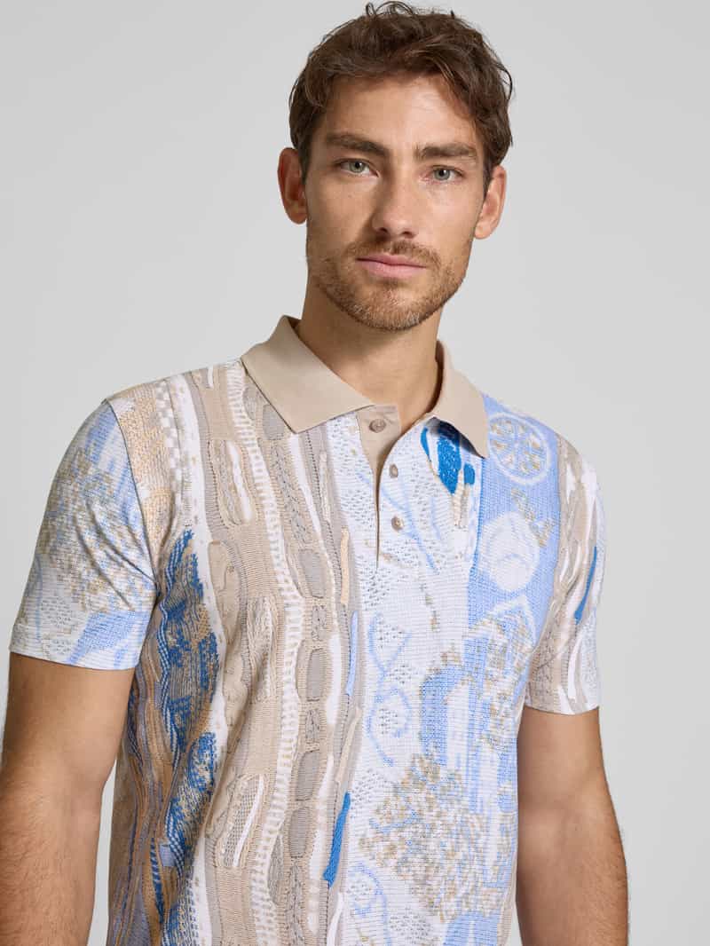 carlo colucci Regular fit poloshirt met korte knoopsluiting