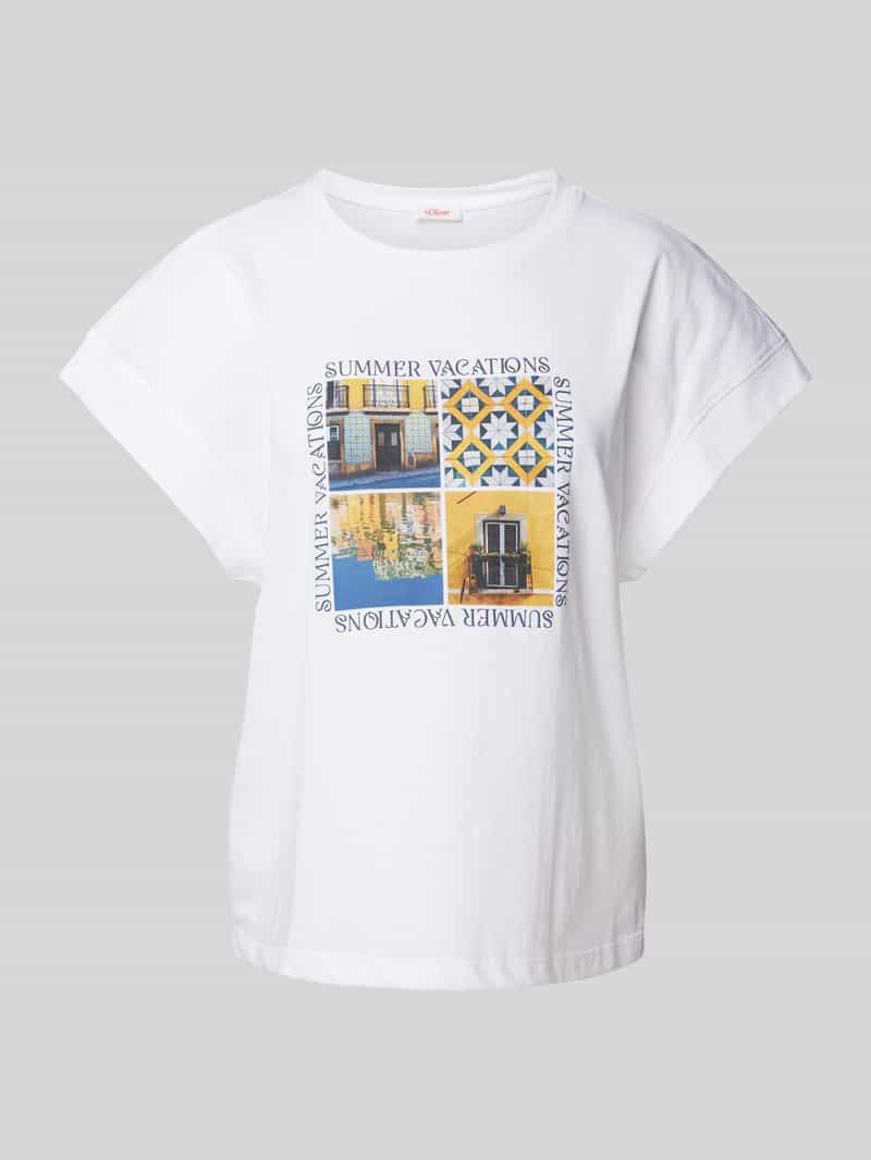 s.Oliver RED LABEL T-shirt met motief- en statementprint