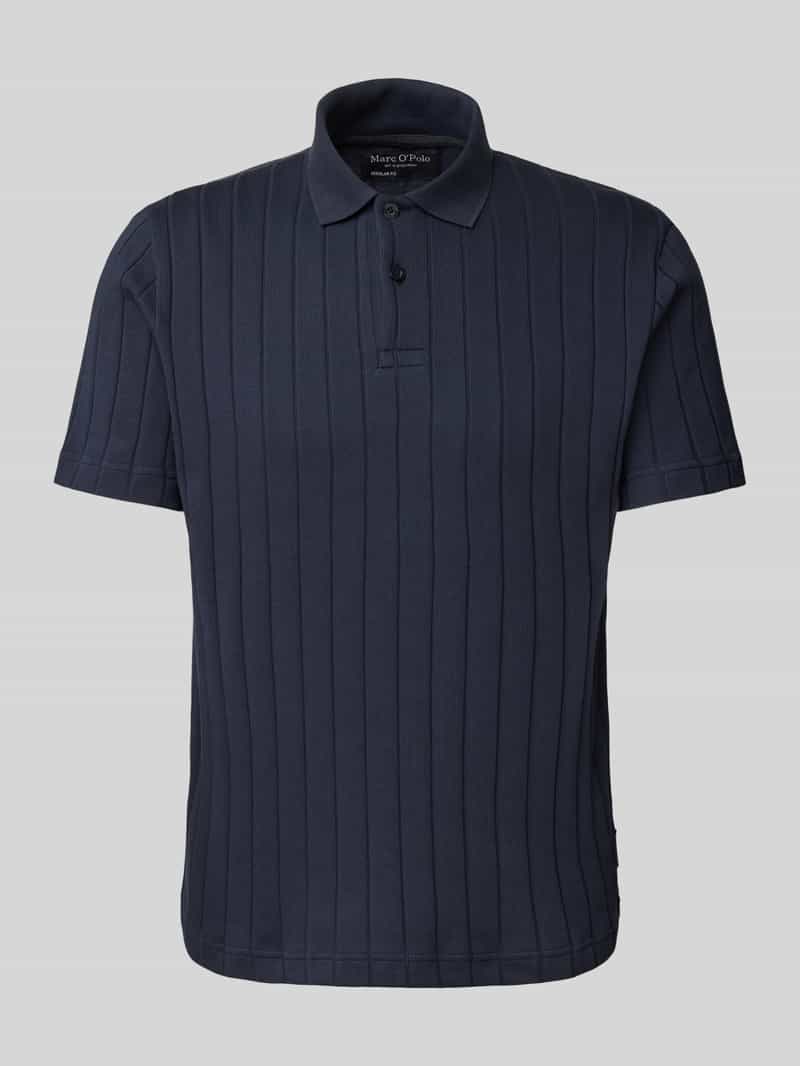 Marc O'Polo Regular fit poloshirt van een mix van katoen en jersey met brede ribstructuur