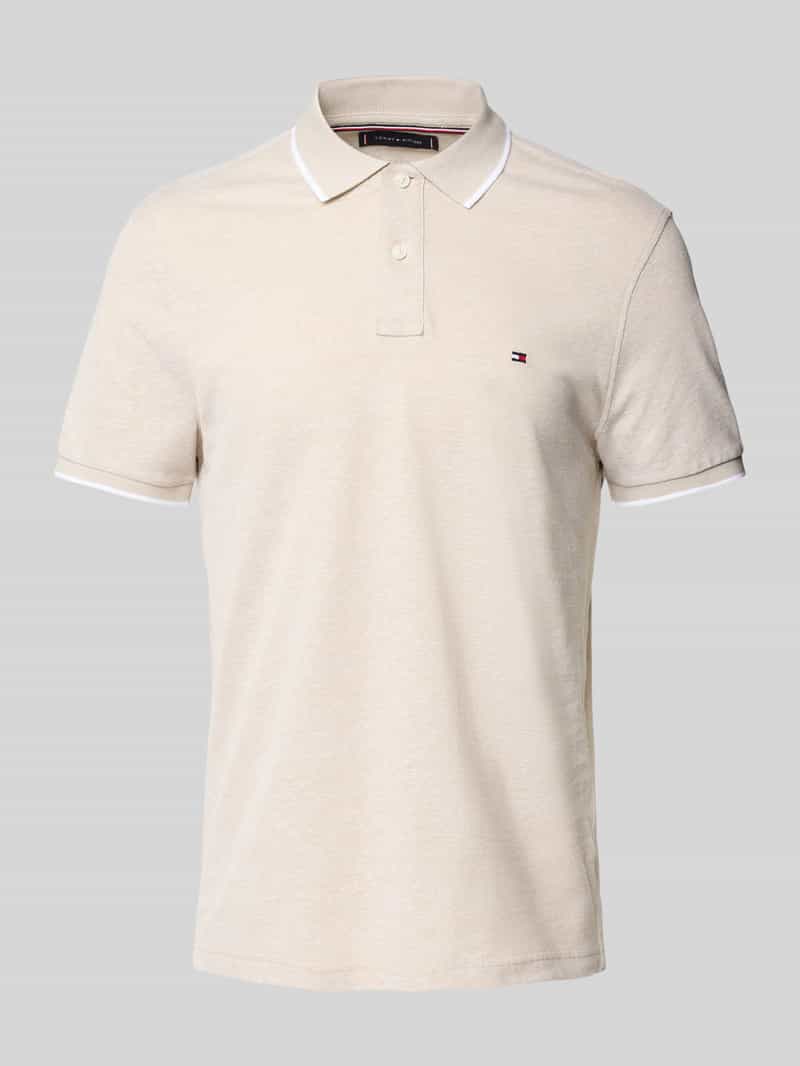 Tommy Hilfiger Regular fit poloshirt van een mix van katoen en linnen