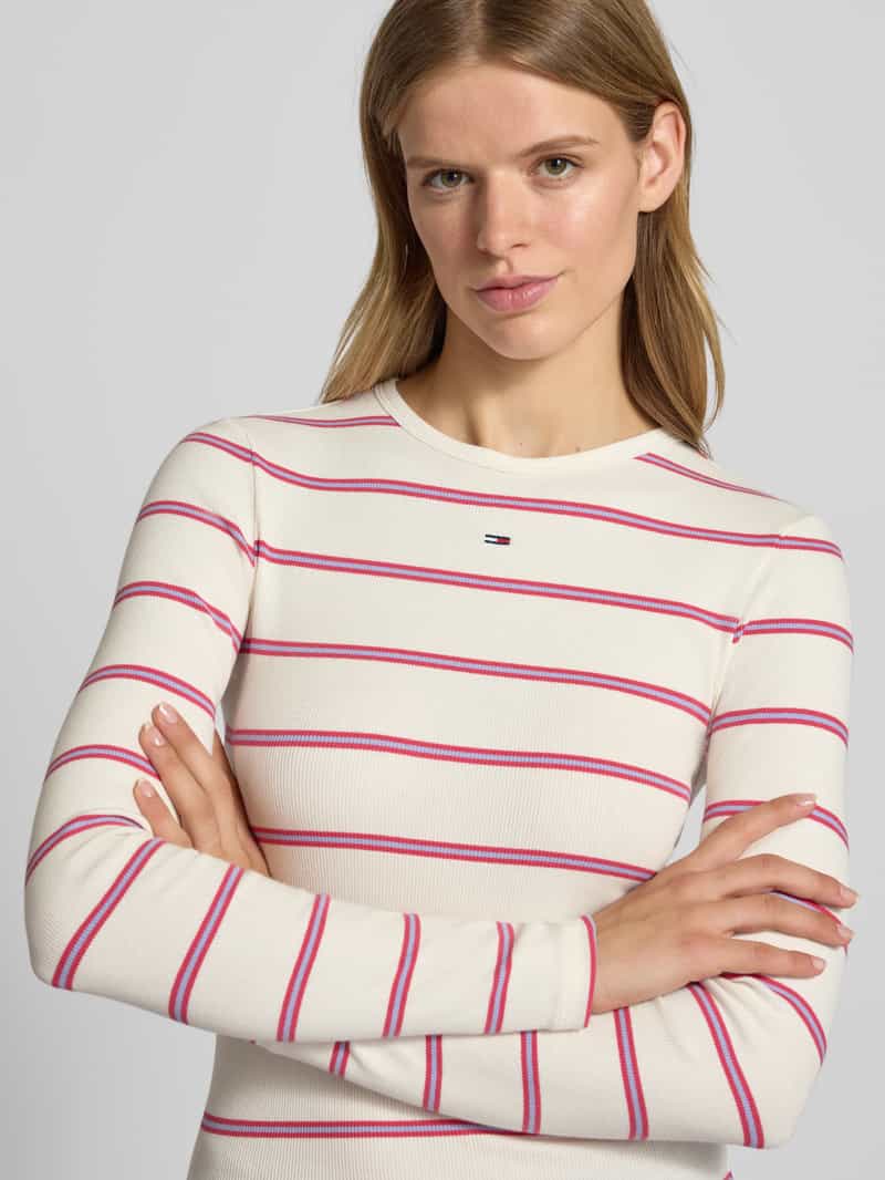 Tommy Jeans Slim fit shirt met lange mouwen van katoenmix