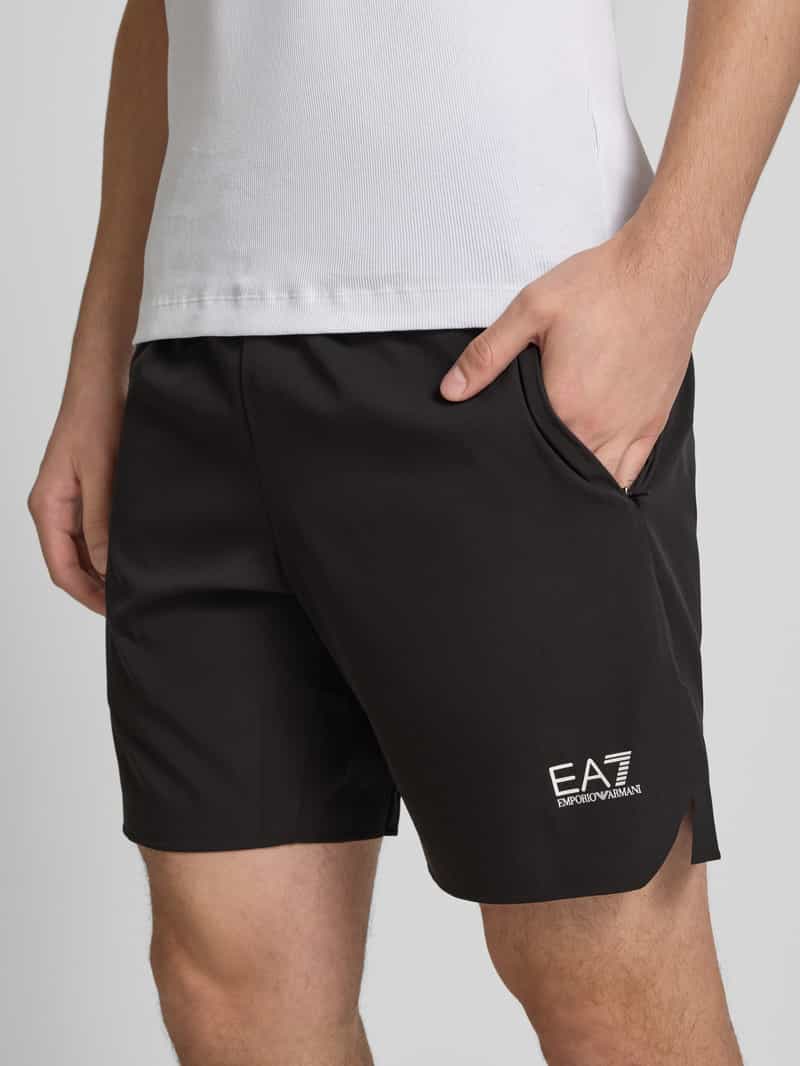 EA7 Emporio Armani Loose fit sweatshorts met labelprint model 'VENTUS'