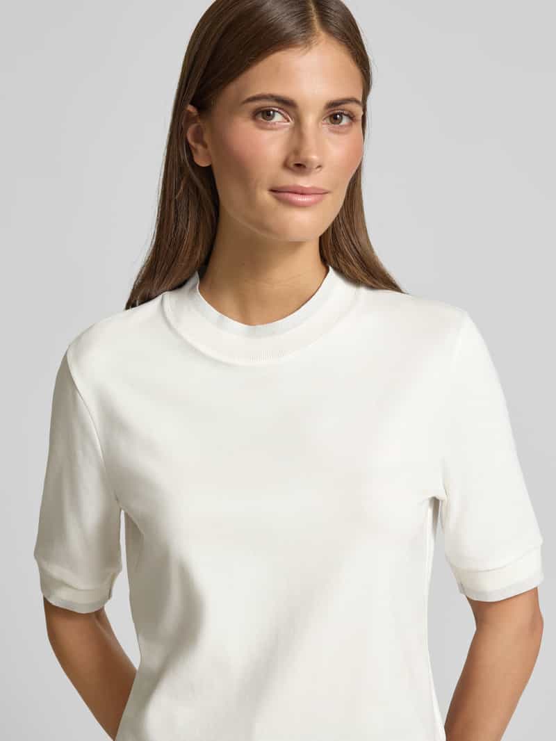 Marc Cain Regular fit T-shirt met elastische mouwboorden