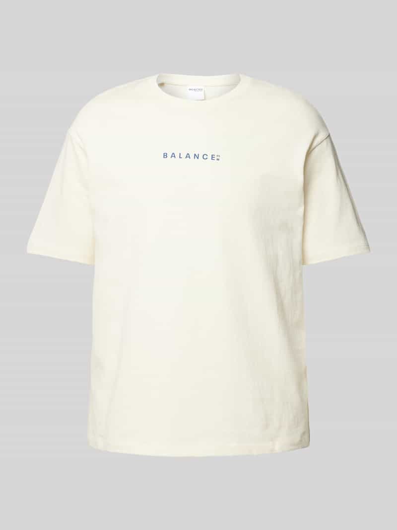 Selected Homme T-shirt met statementprint, model 'LOOSE-BALANCE'