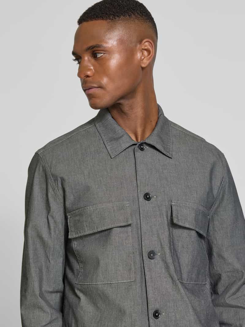 Marc O'Polo Loose fit overhemdjack van katoenen chambray