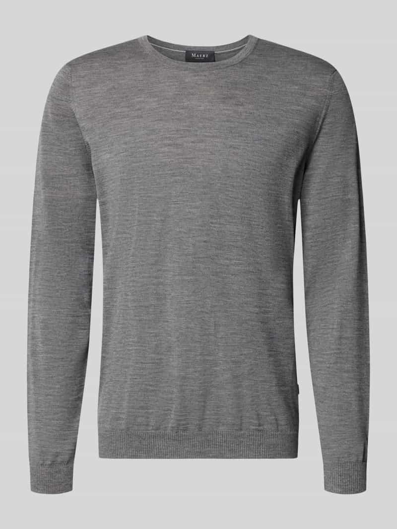 Gebreide pullover van scheerwol met ronde hals