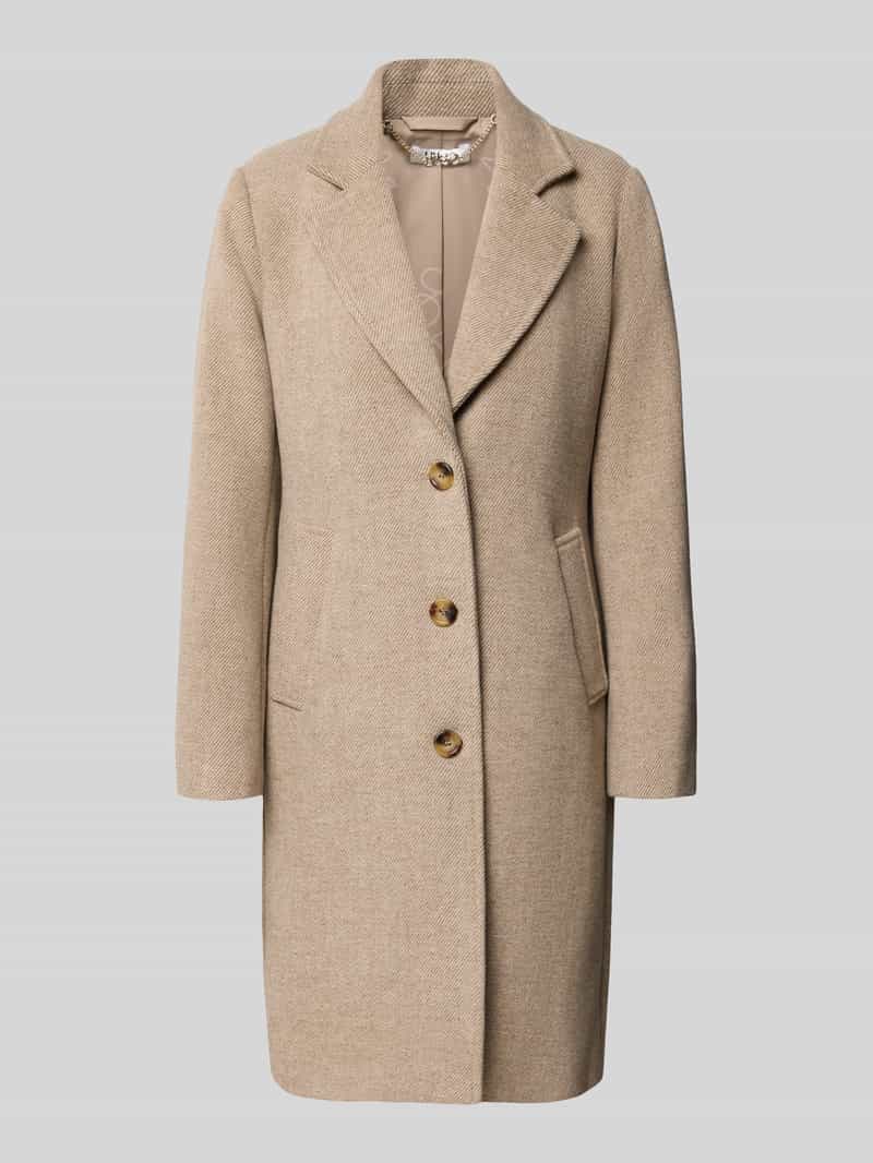 Lange jas van materiaalmix met wol model 'CAPPOTTO'