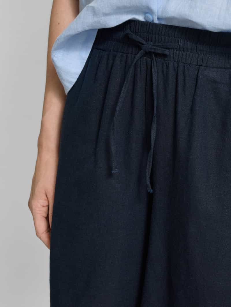 FREE QUENT Relaxed fit linnen bermuda met tunnelkoord model 'Lava'