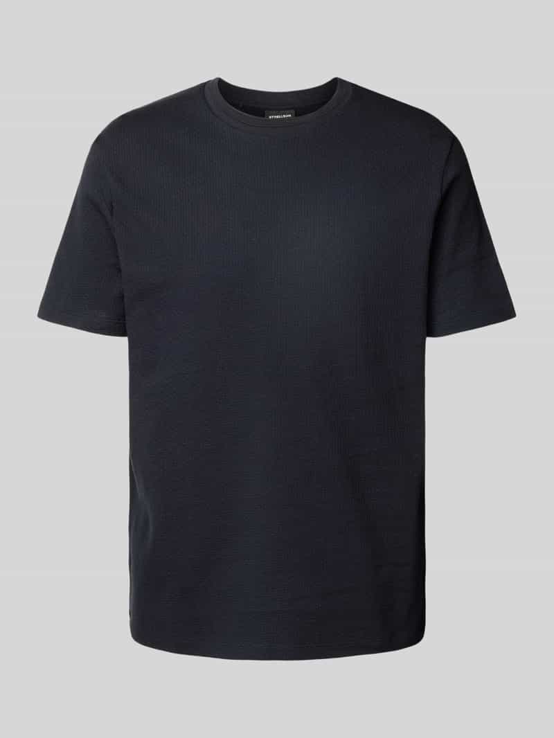 Strellson T-shirt met geribde ronde hals model 'Fisher'