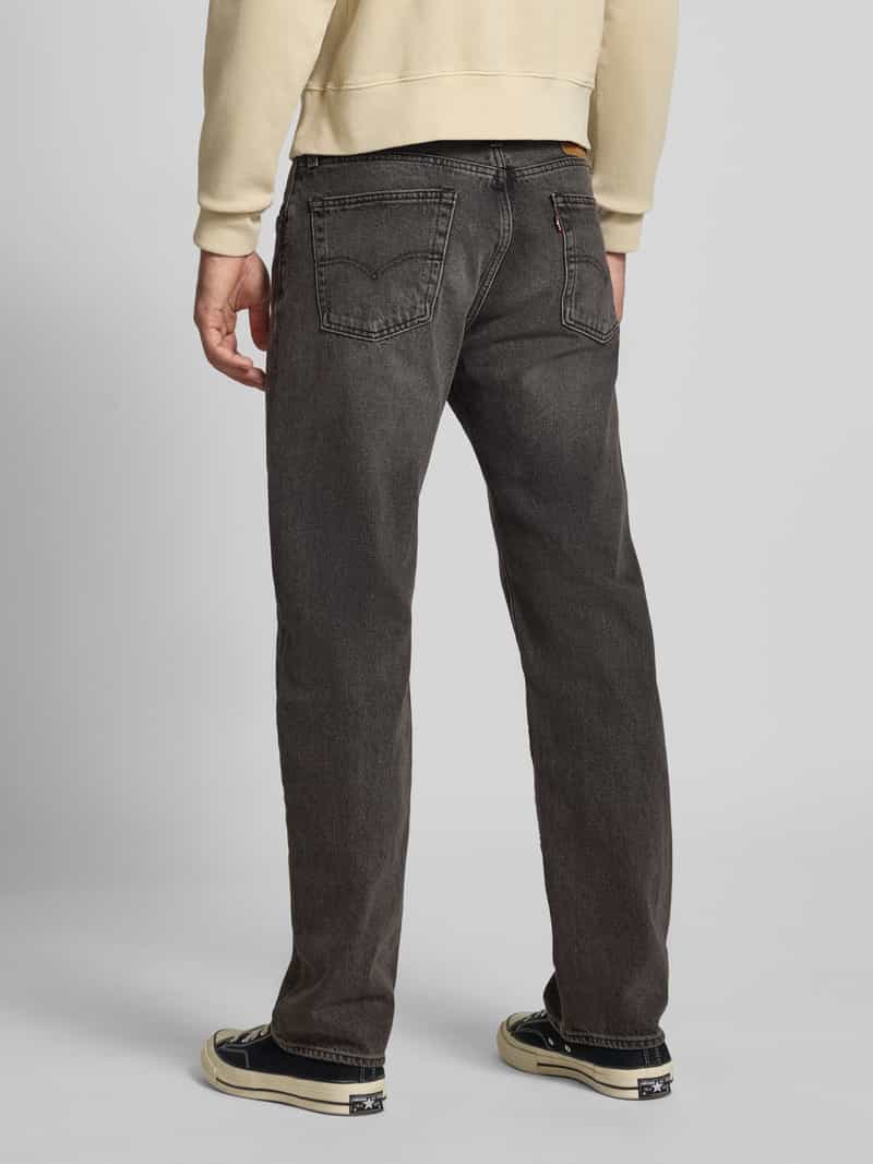 Levi's Relaxed straight fit jeans met steekzakken, model '555®' donkergrijs, foto 3