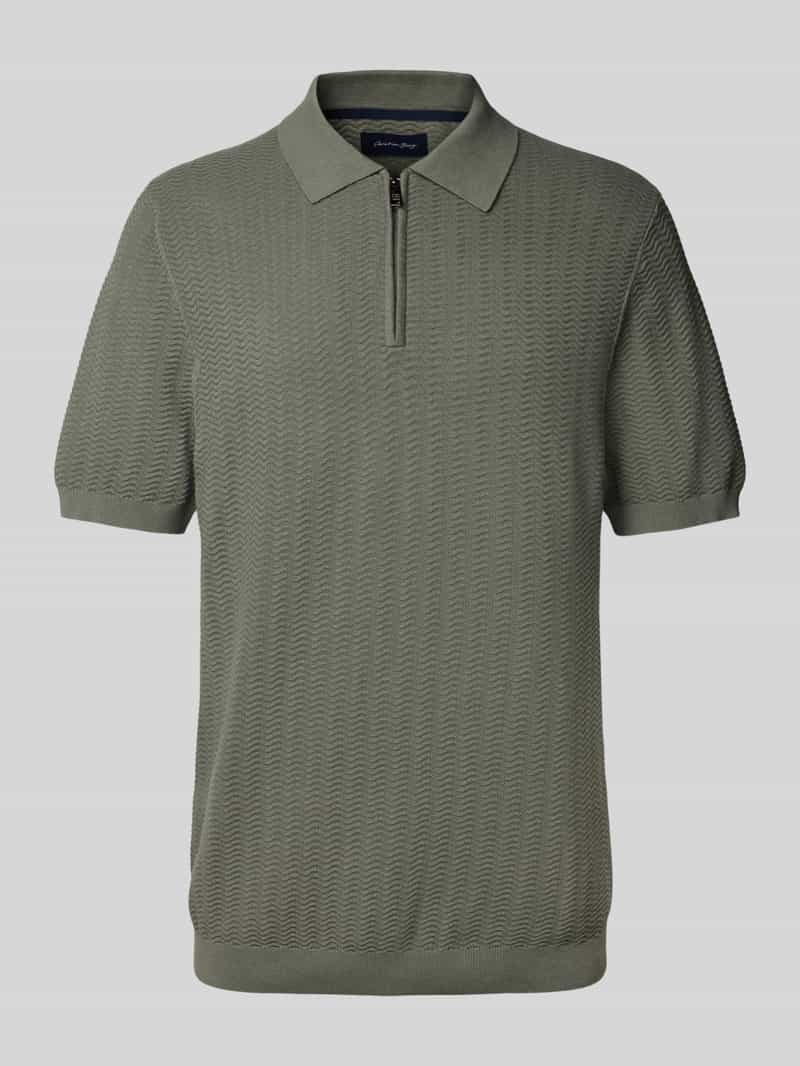 Christian Berg Men Regular fit poloshirt met korte ritssluiting