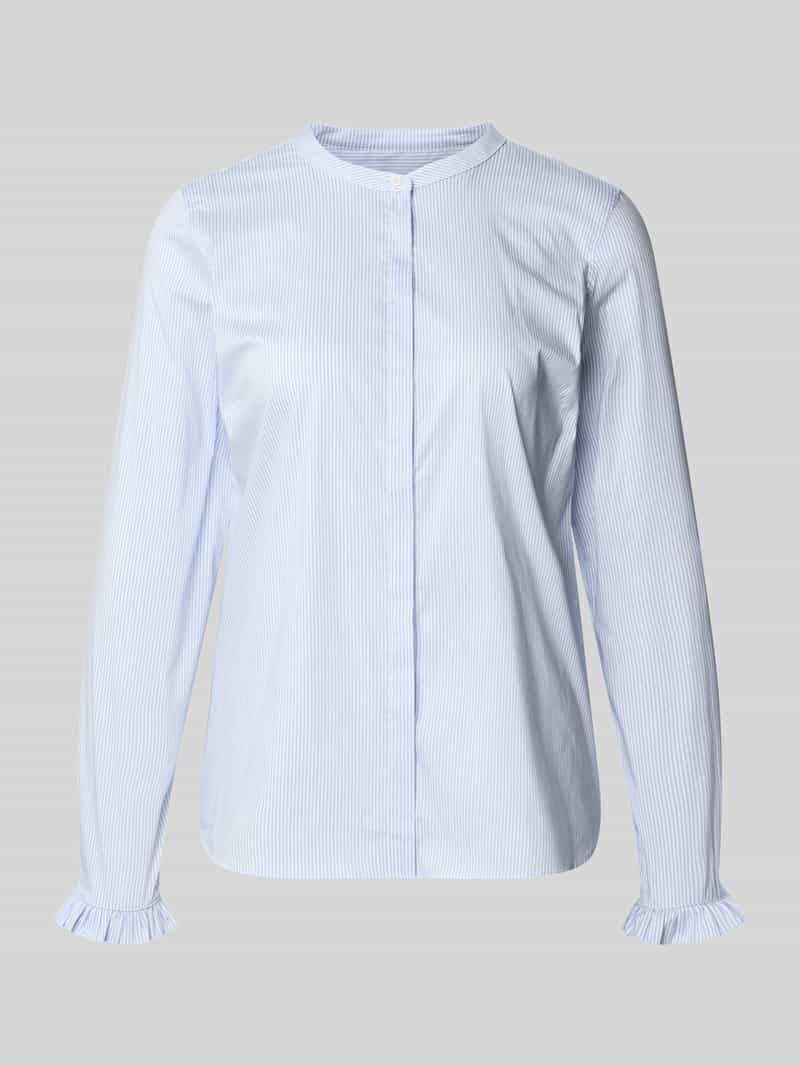 Blouse met maokraag en mouwen met ruches model 'Mattie'