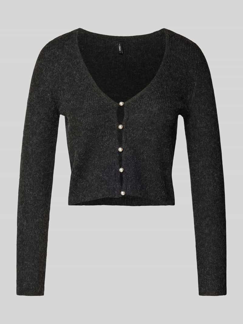 Only Kort gebreid jack met parelknopen model 'RICA'