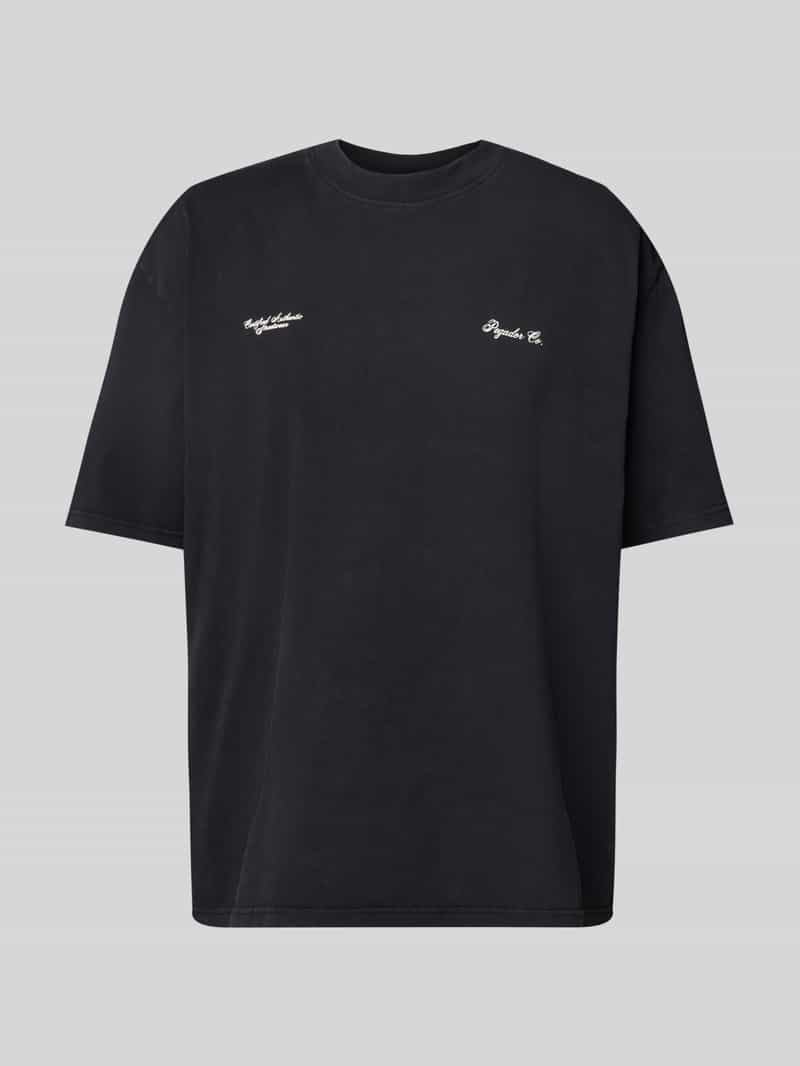 Oversized T-shirt met labelprint, model 'BROOKE'
