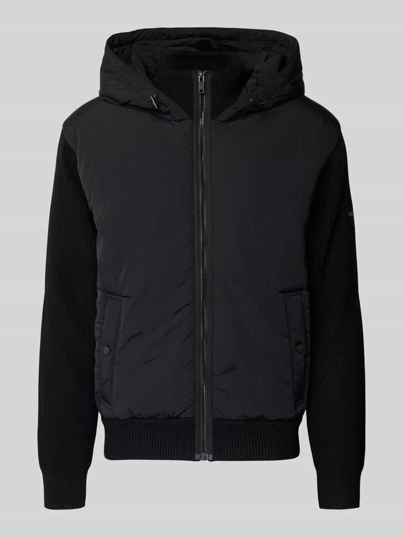 Boss Orange Regular fit gebreid jack met voorkant in blousonstijl model 'KIACCIO'