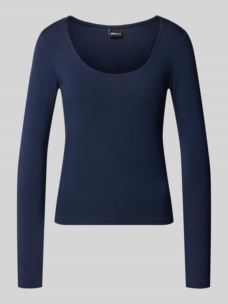 Gina Tricot Shirt met lange mouwen en geribde ronde hals
