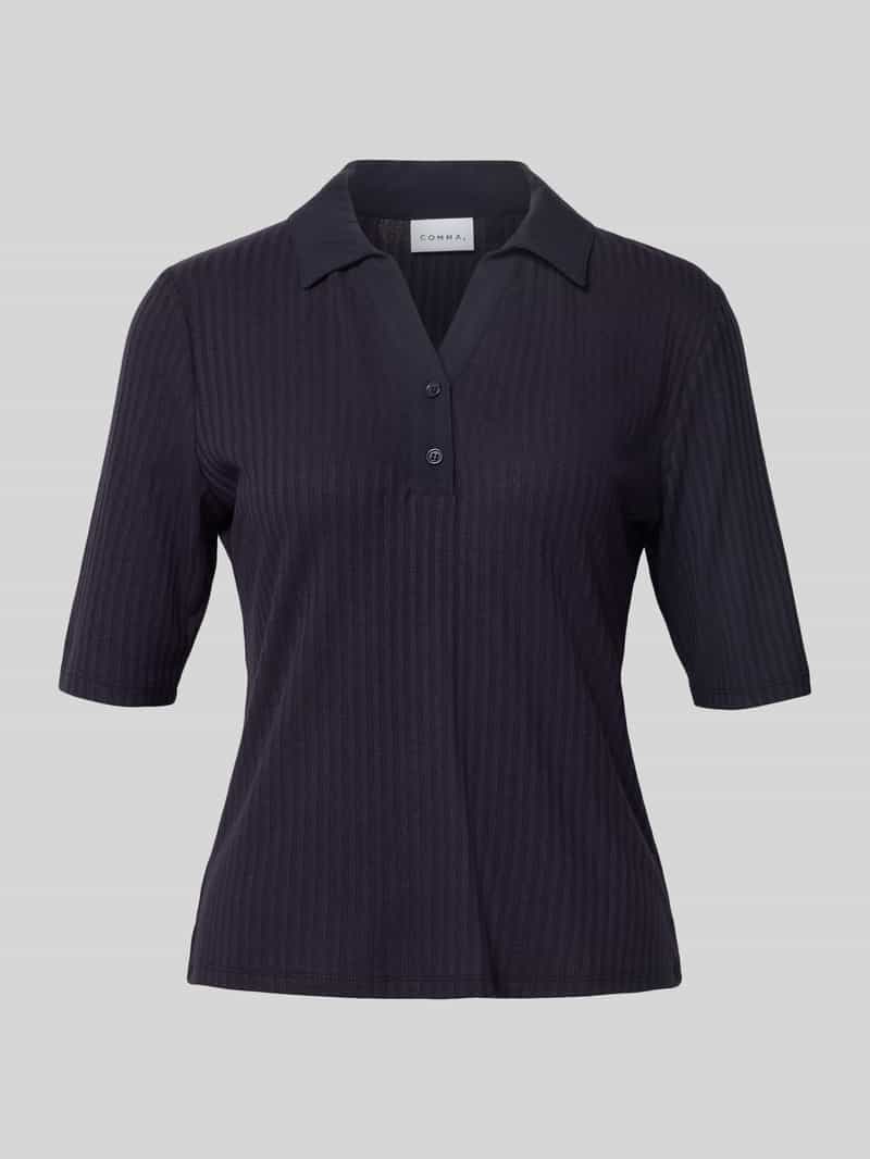 comma Gebreid shirt met platte kraag