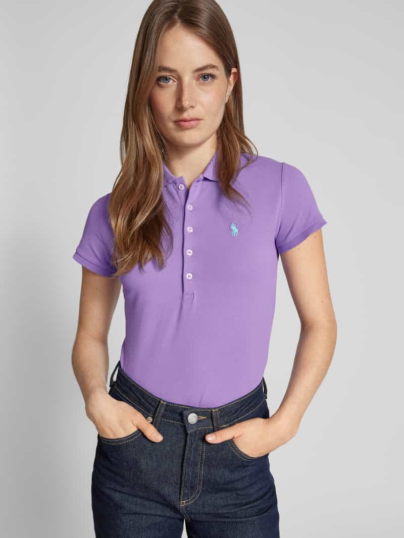 Polo Ralph Lauren Poloshirt van puur katoen met labelstitching model 'JULIE'